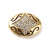 Brass Micro Pave Cubic Zirconia Beads KK-L229-025G-1