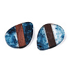 Transparent Resin & Walnut Wood Pendants RESI-ZX017-61-2