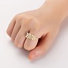 Birth Year 201 Stainless Steel Adjustable Open Cuff Rings FS-WG46D84-01-1