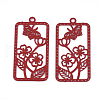 430 Stainless Steel Filigree Pendants STAS-S108-20D-2