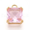 Brass Micro Pave Cubic Zirconia Charms KK-N261-24C-G-1