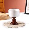 Column Porcelain Candle Holder with Wood Base PW-WGFF535-01-1