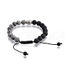 Natural Lava Rock Braided Bead Bracelets BJEW-JB04128-01-3