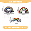HOBBIESAY 6Pcs 3 Styles Rainbow Theme Computerized Embroidery Cloth Iron on/Sew on Patches DIY-HY0001-47-2