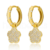 925 Sterling Silver Flower Earrings with Cubic Zirconia ZT2390-1-1