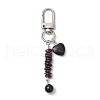 Heart Round Natural Obsidian Pendant Decorations HJEW-JM03194-01-2
