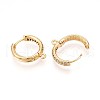 Brass Micro Pave Cubic Zirconia Hoop Earring Finding KK-N261-47G-2