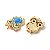 Brass Micro Pave Cubic Zirconia with Synthetic Opal Pendants KK-D096-14G-2