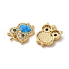 Brass Micro Pave Cubic Zirconia with Synthetic Opal Pendants KK-D096-14G-2