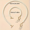 Plastic Imitation Pearl Beaded Bracelets & Necklaces Sets FS-WG7E770-01-4