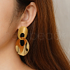 Elegant Stainless Steel Oval Dangle Stud Earrings WF4501-5