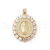 Brass Cubic Zirconia Pendants KK-Z050-30G-01-1