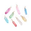 Electroplated Natural Quartz Crystal Pendants PALLOY-JF01075-1