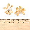 Brass Micro Pave Clear Cubic Zirconia Stud Earrings EJEW-S270-02B-GS-3