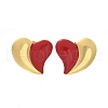 Heart 304 Stainless Steel Stud Earrings EJEW-A130-01G-03-2