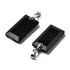 Natural Obsidian Faceted Pendants G-U031-04P-02-2