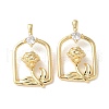 Brass Micro Pave Clear Cubic Zirconia Pendants KK-Q031-12G-1