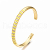 Brass Micro Pave Clear Cubic Zirconia Cuff Bangles BJEW-N302-005G-NF-3
