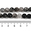 Natural Black Rutilated Quartz Beads Strands G-R447-8mm-03-01-2