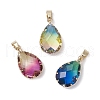 Gradient Color K9 Glass Imitation Tourmaline Pendants PALLOY-JF03454-1