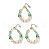 Natural Green Agate Adjustable Rings RJEW-C090-01G-1
