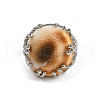 Half Round Natural Shell Finger Rings RJEW-P128-05P-2