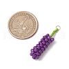 Glass Seed Beaded Mulberry Pendants PALLOY-MZ00749-01-2