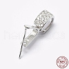 Anti-Tarnish Rhodium Plated 925 Sterling Silver Micro Pave Cubic Zirconia Pendant Bails X-STER-P034-43P-6