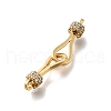 Brass Micro Pave Clear Cubic Zirconia Hook and S-Hook Clasps KK-D312-10G-2