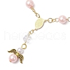 Baking Painted Pearlized Glass Pearl Round Bead with Tibetan Style Alloy Fairy Wing Beads and K9 Glass and 304 Stainless Steel Open Jump Rings Bracelets BJEW-JB11776-4