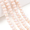 Electroplate Opaque Solid Color Glass Beads Strands EGLA-A034-P4mm-L20-4