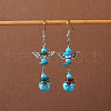 Bohemian tassel turquoise earrings JU8957-24-1