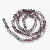 Electroplate Transparent Glass Beads Strands EGLA-A034-T3mm-M14-2