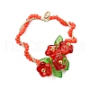 3Pcs Glass Seed Beaded Heart Pendants PALLOY-MZ00463-2