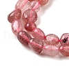 Natural Strawberry Quartz Nuggets Beads Strands G-J335-17-5