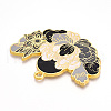 Rack Plating Alloy Enamel Big Pendants ENAM-N056-395A-G-2