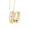 Brass Micro Pave Cubic Zirconia Letter Pendant Necklaces KK-Z069-01G-N-1