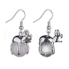 Natural & Synthetic Mixed Gemstone Frog Dangle Earrings EJEW-A092-13P-3