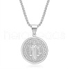 Non-Tarnish Stainless Steel Saint Benedict Necklace Exorcist Pendant Men Vintage Round Jewelry KQ8311-2-1