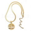 Tree of Life & Evil Eye 304 Stainless Steel Herringbone Chains Pendant Necklaces NJEW-K253-34G-4