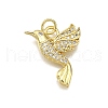 Rack Plating Brass Micro Pave Cubic Zirconia Pendants KK-D343-11G-1
