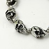 Tarnish Resistant Mens 304 Stainless Steel Skull Bracelets for Halloween BJEW-C383-01-2