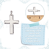 GOMAKERER 4Pcs Rhodium Plated 925 Sterling Silver Cross Charms FIND-GO0002-62A-3