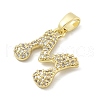 Brass Micro Pave Cubic Zirconia Pendants ZIRC-C012-01G-13-2