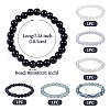 6Pcs 6 Styles 8mm Glass Round Beaded Stretch Bracelet Sets BJEW-TAC0024-3