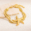 304 Stainless Steel Multi-layer Bracelets BJEW-M135-02A-G-1