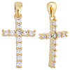 Beebeecraft 4Pcs Brass Micro Pave Clear Cubic Zirconia Pendants ZIRC-BBC0003-03G-1