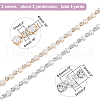  4 Yard 2 Style Rhinestones Cup Chains with ABS Plastic Pearl Beaded LCHA-NB0001-01-2