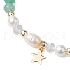 6mm Round Gemstone & Pearl Beaded Stretch Bracelets BJEW-JB10618-4