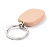 Natural Wood Keychain HJEW-P008-03-2